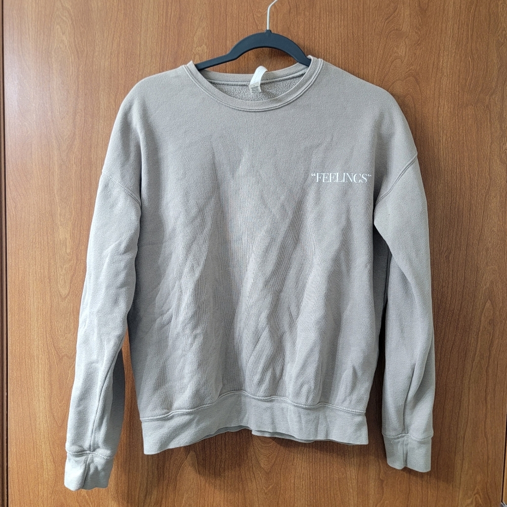 BOGO Feelings Crewneck Sweatshirt Beige Size Medium